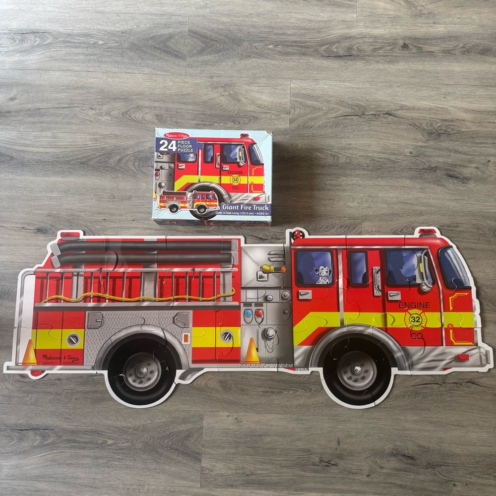 Melissa & Doug Fire Truck Jumbo Jigsaw Floor Puzzle (24 pcs, 4 feet Long)